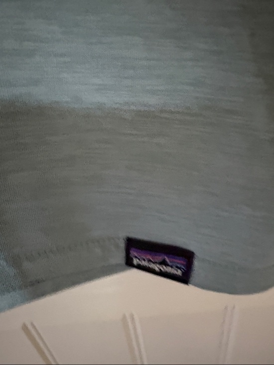 Patagonia Light Seafoam Green Short Sleeve Tee with Small Wave Logo - Picture 4 of 8